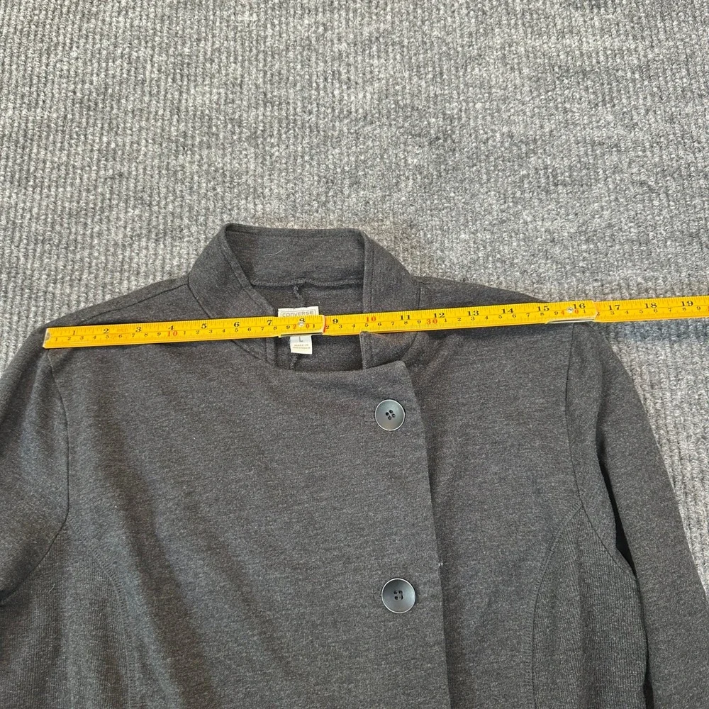 Converse Women One Star Asymmetrical Jacket L Charcoal Grey Cotton Blend Moto